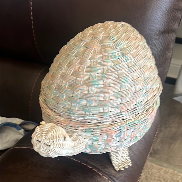 Cream and coral Turtle Decor Accent - Picture 1 of 7